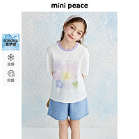 Mini Peace [凉感抑菌]minipeace太平鸟童装女童夏装小花短袖T恤洋气上衣新款