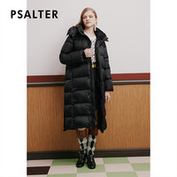 诗篇（PSALTER）专选黑金极寒系列女装春季简约连帽中长款鹅绒服羽绒服