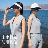 运动户外防紫外线沙滩空顶帽子女遮阳骑车太阳帽酷男
