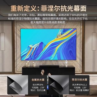IN&VI 英微 菲涅尔抗光投影幕布家用高清画框幕窄边壁挂投影屏投影布幕布