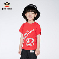 大嘴猴（paul frank）童装男童T恤短袖潮流帅气运动半袖夏装中大童男孩纯棉上衣 红色 110