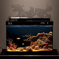 SUNSUN 森森 金麟超白玻璃鱼缸客厅小型懒人鱼缸LE-480B家用水族箱生态金鱼缸