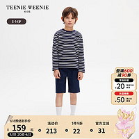 Teenie Weenie Kids小熊童装男童24年夏季款纯色时尚休闲宽松短裤 藏青色 110cm