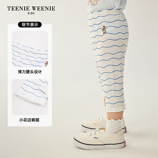 Teenie Weenie Kids小熊童装24夏季女宝宝可爱休闲柔软中短七分裤 白色 90cm