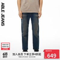 ABLE JEANS【直筒滑板裤】24春季男士裤子宽松舒适潮酷牛仔裤 机油黑 28/30