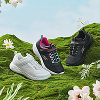 百亿补贴：SKECHERS 斯凯奇 女中大童网面透气魔术贴休闲运动经典小白鞋82007L