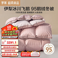 LUOLAI 罗莱家纺 星耀溯源 A类95%鹅绒被冬被子 1100g 220*250cm粉