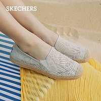 百亿补贴：SKECHERS 斯凯奇 蕾丝渔夫鞋女鞋春季轻质透气平底单鞋一脚蹬懒人鞋