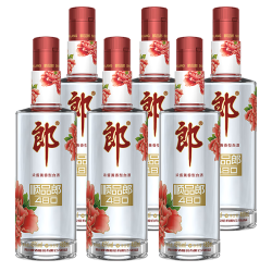 langjiu郎酒顺品郎480红款兼香型光瓶白酒45度480ml6瓶非原箱