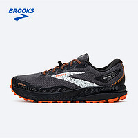 BROOKS 布鲁克斯 越野跑鞋男缓震运动鞋Divide 4 GTX 黑色/鞭炮橘/蓝色 41