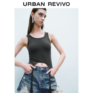 URBAN REVIVO 女装欧美街潮设计感修身无袖背心 UWV440174