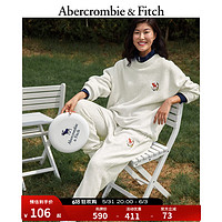 Abercrombie & Fitch 男装女装情侣款 美式通勤抓绒卫裤330654-1 浅灰色