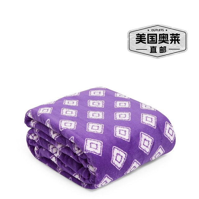 Vera Bradley 羊毛大盖毯 - 紫色/白色毯子 geo 直发