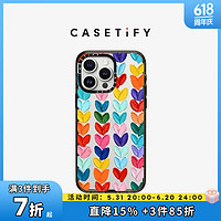 CASETiFY 色彩爱心手机壳适用于iPhone 15 Pro 透明黑框