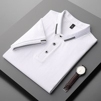 oyy2024夏季POLO衫男士高端商务T恤青年短袖 白色 M