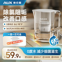 移动端：AUX 奥克斯 家用滤水壶3.5L大容量净水壶厨房自来水过滤净水器L6 1壶1芯