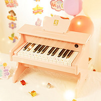 俏娃宝贝 木质儿童钢琴小女孩玩具木质钢琴烤漆+乐谱架+乐谱