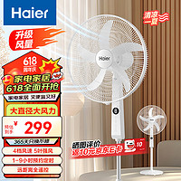 海尔（Haier）电风扇家用风扇落地扇立式轻音节能【五叶45CM大直径大风量4档定时落地扇HFS-Y4546A】 家用落地扇