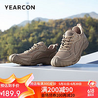 YEARCON 意尔康 运动鞋男子休闲鞋复古潮流户外鞋网面老爹鞋 96470W 杏色 40