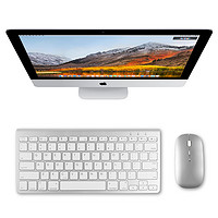 AJIUYU 蓝牙键盘适用iMac电脑键盘iMac Pro无线键盘鼠标套装 银灰白 Mac mini