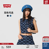 Levi's 李维斯 24夏季女士印花牛仔马夹000B3-0000 深蓝色 S