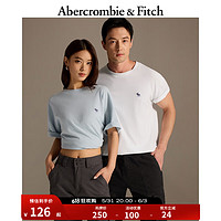 Abercrombie & Fitch 男装女装情侣装 宽松圆领美式风短袖T恤 322942-1 浅蓝色 M (180/100A)