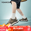 YEARCON 意尔康 男鞋2024春夏网面透气休闲运动鞋系带潮流板鞋 96628W 卡其 43