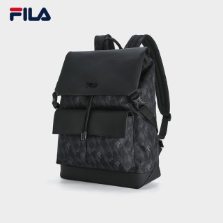 FILA 男士背包时尚双肩大容量电脑包 正黑色-BK XS