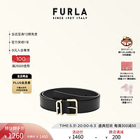 芙拉（FURLA）】FURLA芙拉CAMELIA牛皮女士简约腰带 黑色 85