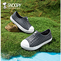史努比（SNOOPY）童鞋儿童凉鞋夏季男女童透气耐磨缓震休闲洞洞鞋一脚蹬 灰色 29码 脚长18.0-18.7cm