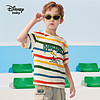 88VIP：Disney baby 迪士尼童装男童条纹短袖T恤多彩儿童半袖2024夏季新款男生上衣