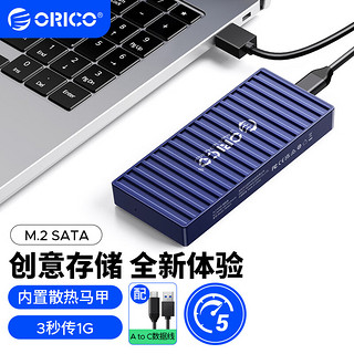 M.2 NGFF/SATA移动硬盘盒 Type-C3.1接口固态SSD笔记本台式机电脑外置硬盘盒9606蓝