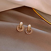 新潮圆圈耳钉女个性设计感简约耳饰韩国925银针气质耳环