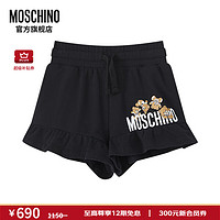 MOSCHINO莫斯奇诺24春夏儿童Teddy Bear荷叶边短裤 黑色 4A