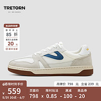 Tretorn 瑞典24年春Court复古男女运动鞋时尚球鞋板鞋休闲鞋 挪威蓝 （米色/蓝色） 36