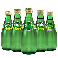 perrier 巴黎水 法國巴黎水Perrier330ml*5瓶天然含氣礦泉水氣泡水多味全國包郵