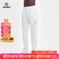 RIGORER 准者 运动套装男子2024年春季男士针织休闲套装宽松外套 纯正白-长裤 5XL/200