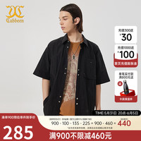 卡宾男装潮流工装短袖衬衫宽松24夏新款上衣商场同款W3242111013 煤黑色01 4