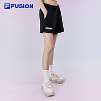 FILA 斐乐 FUSION斐乐潮牌针织短裤女2024夏季新款百搭休闲宽松女裤子