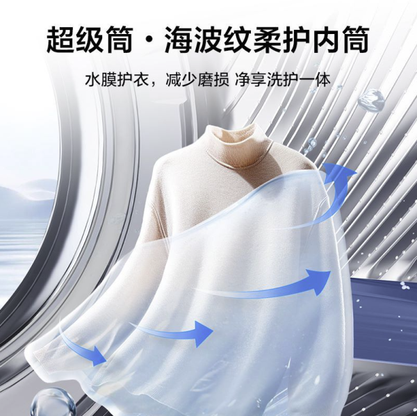 TCL 超级筒洗衣机T7H,率先突破洗净比1.2,开启洁净新境界!