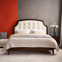 SHYHO 熙和 美式实木床1.8米双人床1.5m简约轻奢美式床软包床主卧家具