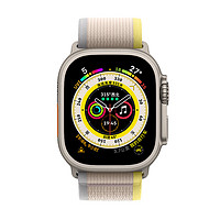 Apple 苹果 Watch Ultra 智能手表 49mm 钛金属原色 钛金属表壳+黄配米色野径回环式表带S/M MNHR3CH/A