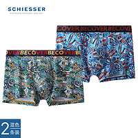 SCHIESSER 舒雅 棉莫代尔Becover时尚印花潮流平角内裤 2条装 E9/23032T