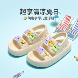 优调 怪兽卡通儿童凉鞋夏季外穿室外防滑女童可爱宝宝时尚沙滩凉鞋