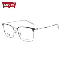 李维斯(Levi's)眼镜框男女款近视眼镜架LV7168/RIW+依视路钻晶膜岩1.56镜片 RIW哑灰色/银色
