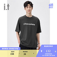 :CHOCOOLATE it 男装基础短袖T恤2024夏季简约日常半袖001070 GYD/灰色 2XL