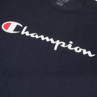 Champion 香港直邮Champion男女同款短袖黑色圆领T恤细节装饰复古经典