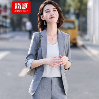 简蜓小西装女春夏新款网红七分袖薄款时尚百搭职业套装韩版休闲外套