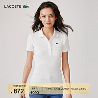 LACOSTE法国鳄鱼女装24夏季女士简约运动休闲舒适短袖POLO衫|DF5377 70V/白色 36 /160