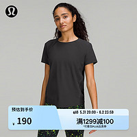 lululemon 丨Lightweight Stretch 女士跑步短袖 T 恤 LW3FFZS 黑色 0